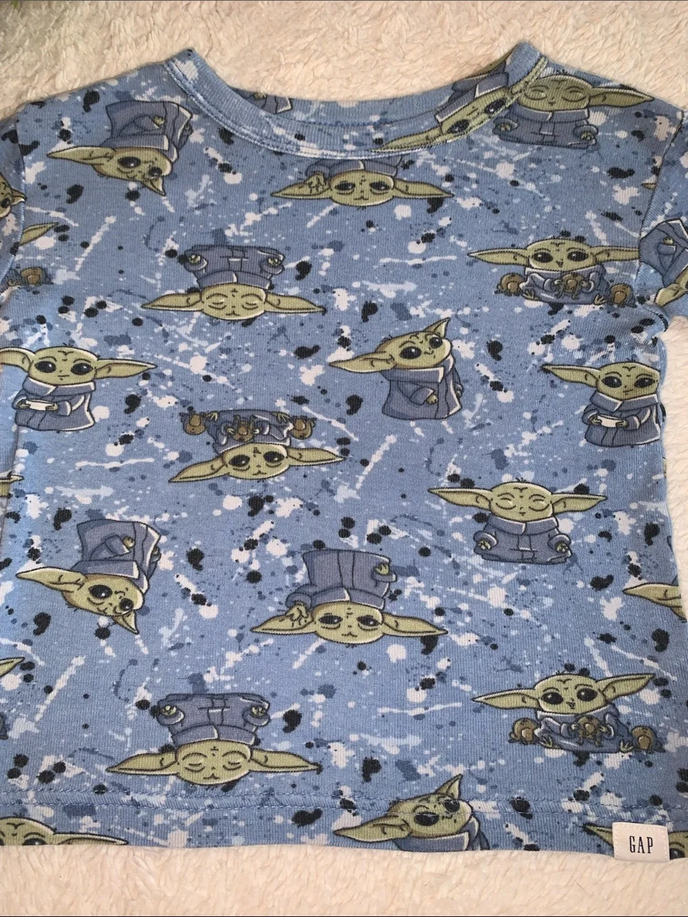 Gap Star Wars Yoda Blue Pajama Set 2 EUC